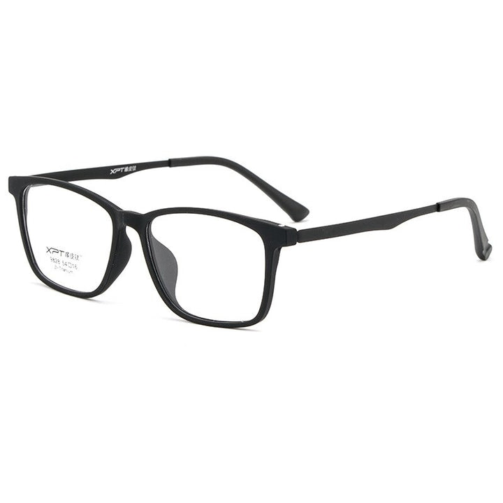 KatKani Men's Full Rim TR 90 Resin β Titanium Frame Eyeglasses K9828 Full Rim KatKani Eyeglasses Black  