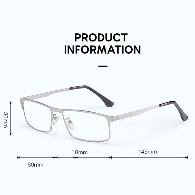 Hotony Unisex Full Rim Square Alloy Frame Anti Blue Light Reading Glasses 9013 Reading Glasses Hotony   