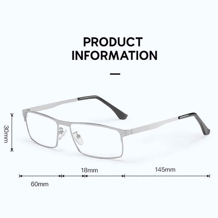 Hotony Unisex Full Rim Square Alloy Frame Anti Blue Light Reading Glasses 9013 Reading Glasses Hotony   