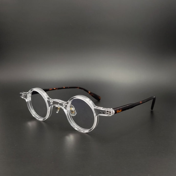 Unisex Small Round Eyeglasses Acetate Frame Optional Customizable Lenses Frame Yujo   