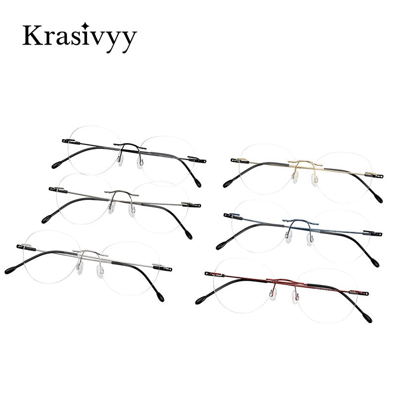 Krasivyy Unisex Rimless Round Titanium Eyeglasses Kr16072 Rimless Krasivyy   