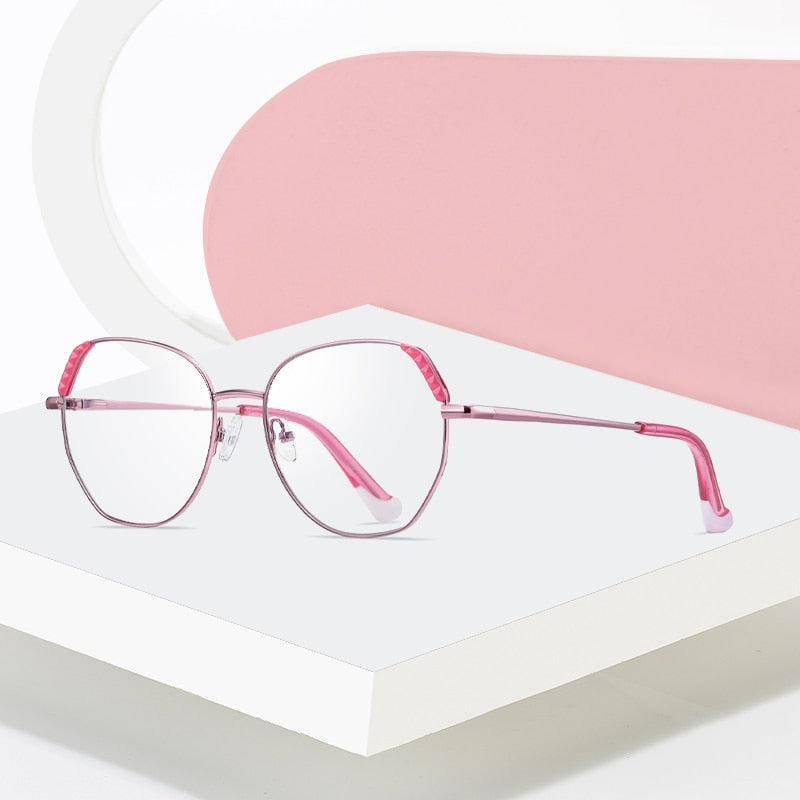 Hotony Women's Full Rim Cat Eye Alloy Frame Eyeglasses 3015 Full Rim Hotony   