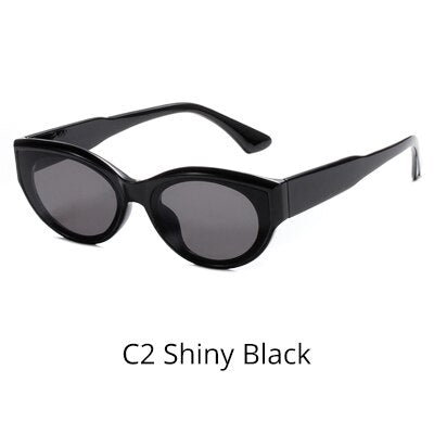 Ralferty Women's Sunglasses Cat Eye Small Frame W2215 Sunglasses Ralferty C2 Shiny Black China 