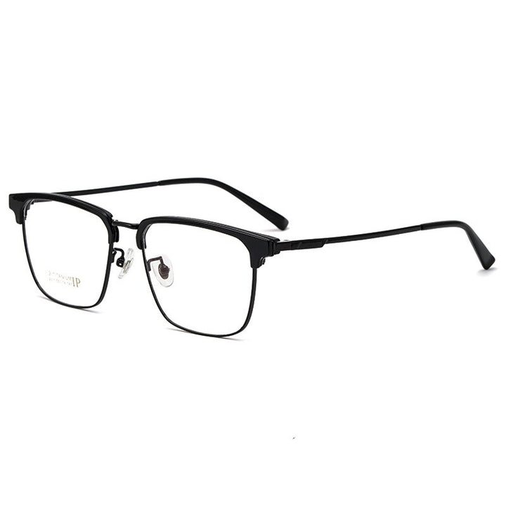 Yimaruili Men's Full Rim IP Plated β Titanium Square Frame Eyeglasses 2311YJ Full Rim Yimaruili Eyeglasses Black  