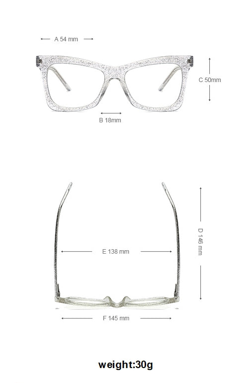 CCSpace Unisex Full Rim Square Cat Eye Tr 90 Titanium Frame Eyeglasses 49547 Full Rim CCspace   