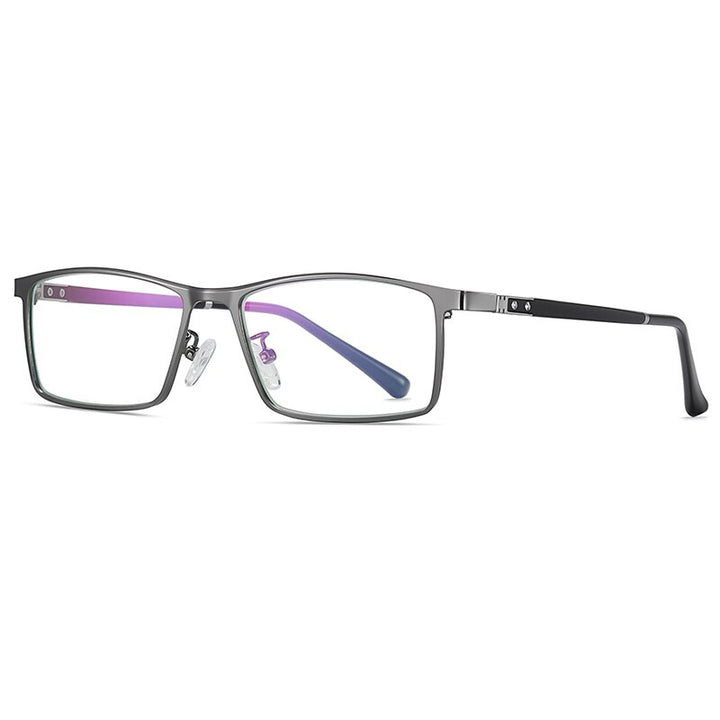 Reven Jate Men's Eyeglasses 2316 Full Rim Alloy Front Flexible Plastic Tr-90 Full Rim Reven Jate gray  