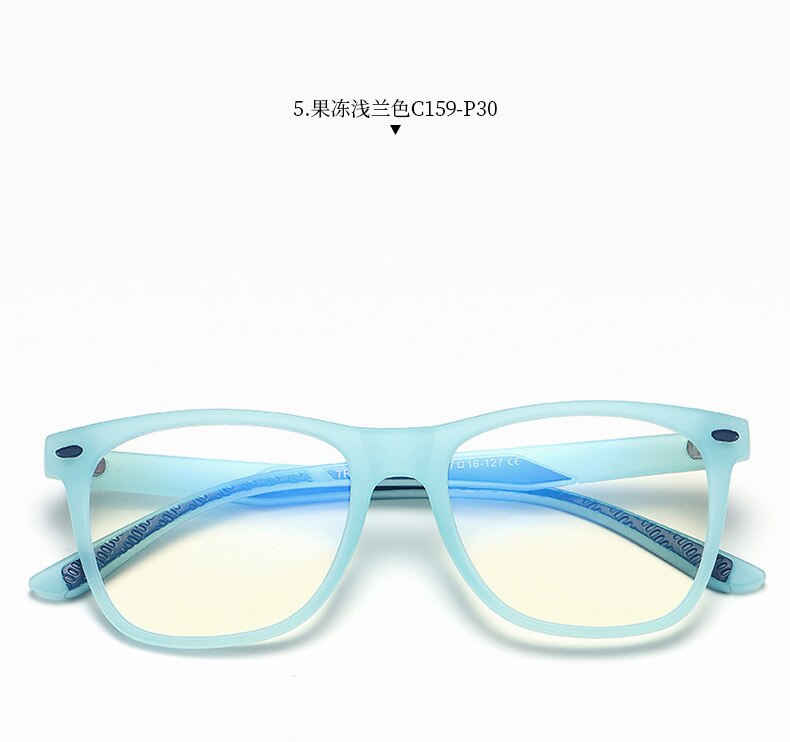 Children's Square Full Rim Silica Titanium Eyeglasses Anti Blue Light Lenses Wd5102 Full Rim Bclear   
