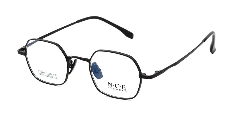 Bclear Unisex Eyeglasses Titanium Small Full Rim Sc88301 Full Rim Bclear black  