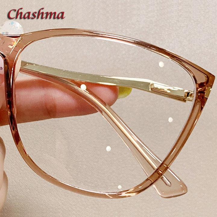 Chashma Ochki Women's Full Rim Square Cat Eye Tr 90 Titanium Eyeglasses 7843 Full Rim Chashma Ochki   