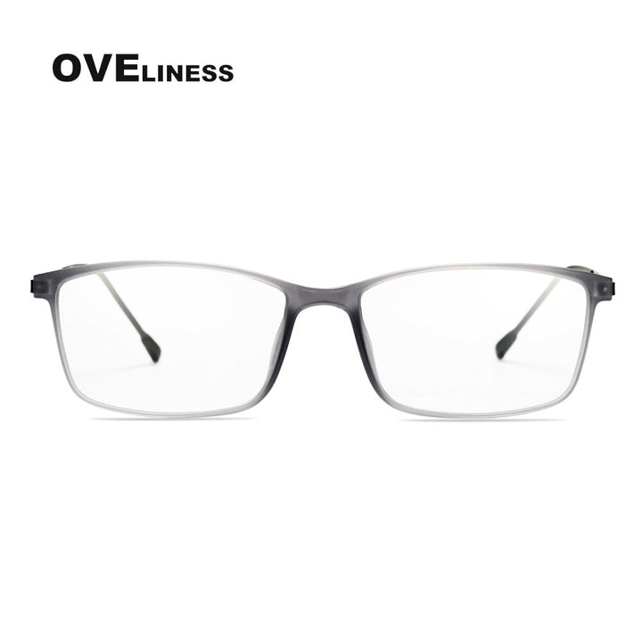 Oveliness Men's Full Rim Square Tr 90 Titanium Eyeglasses Ol98p55 Full Rim Oveliness grey  