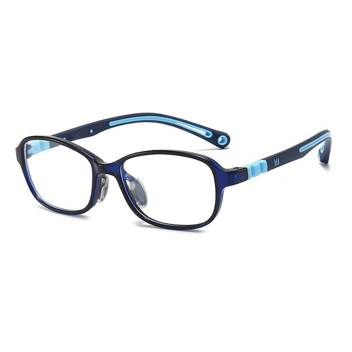 Oveliness Unisex Children's Full Rim Square Tr 90 Titanium Eyeglasses Trd104 Full Rim Oveliness c3 blue  