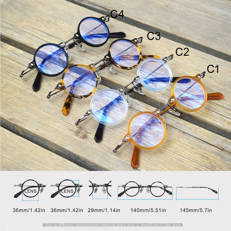 Yujo Unisex Full Rim Acetate Alloy Round Customizable Lens Eyeglasses Frame Yujo   