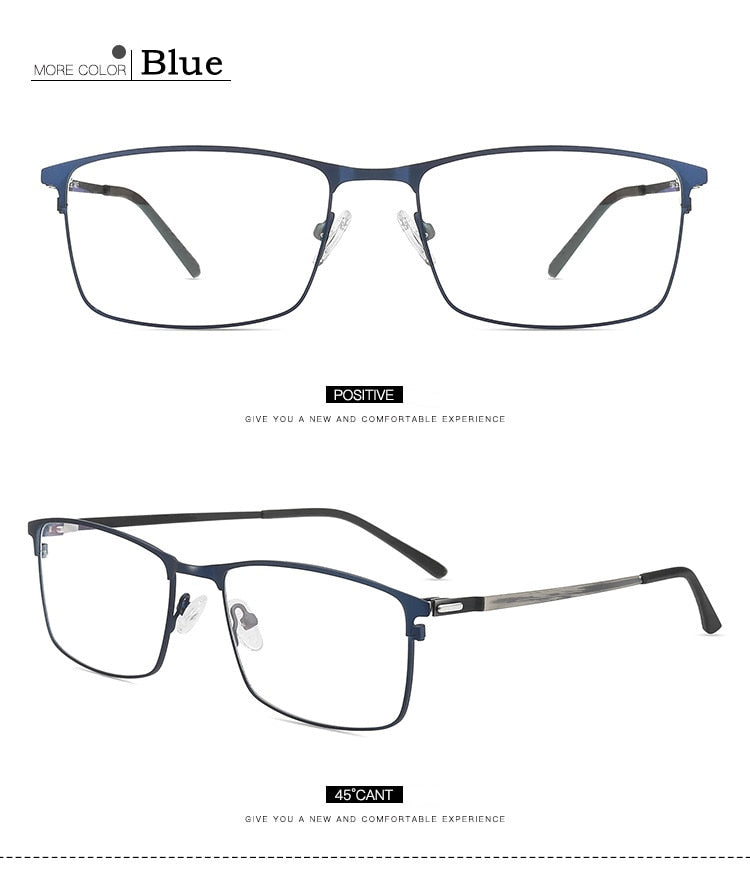 KatKani Men's Full Rim Alloy Square Frame Screwless Eyeglasses 9847 Full Rim KatKani Eyeglasses   