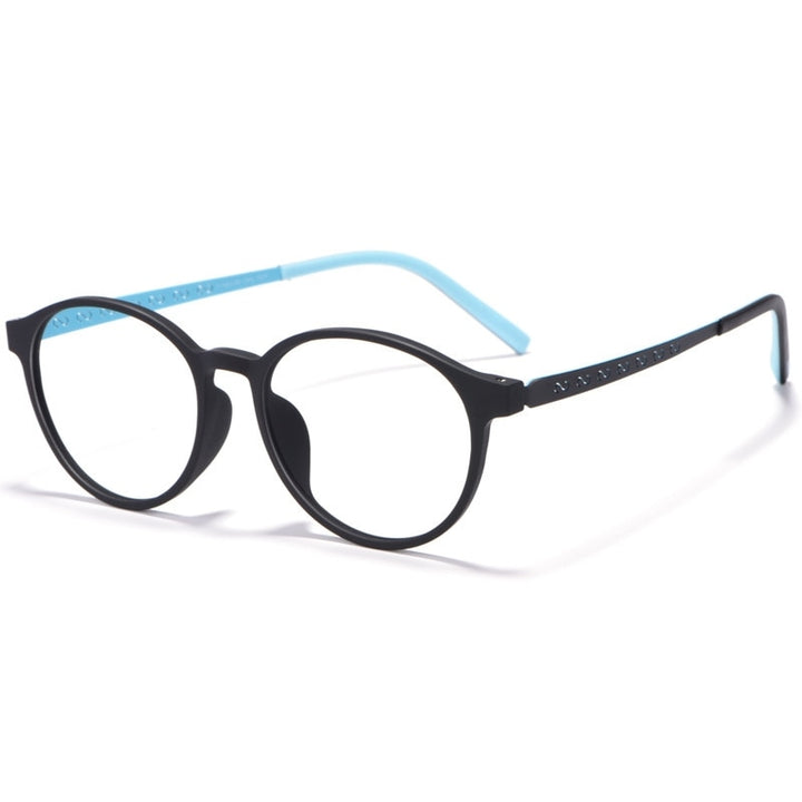 Yimaruili Unisex Full Rim Round Titanium Frame Eyeglasses 8868T Full Rim Yimaruili Eyeglasses Black Blue  