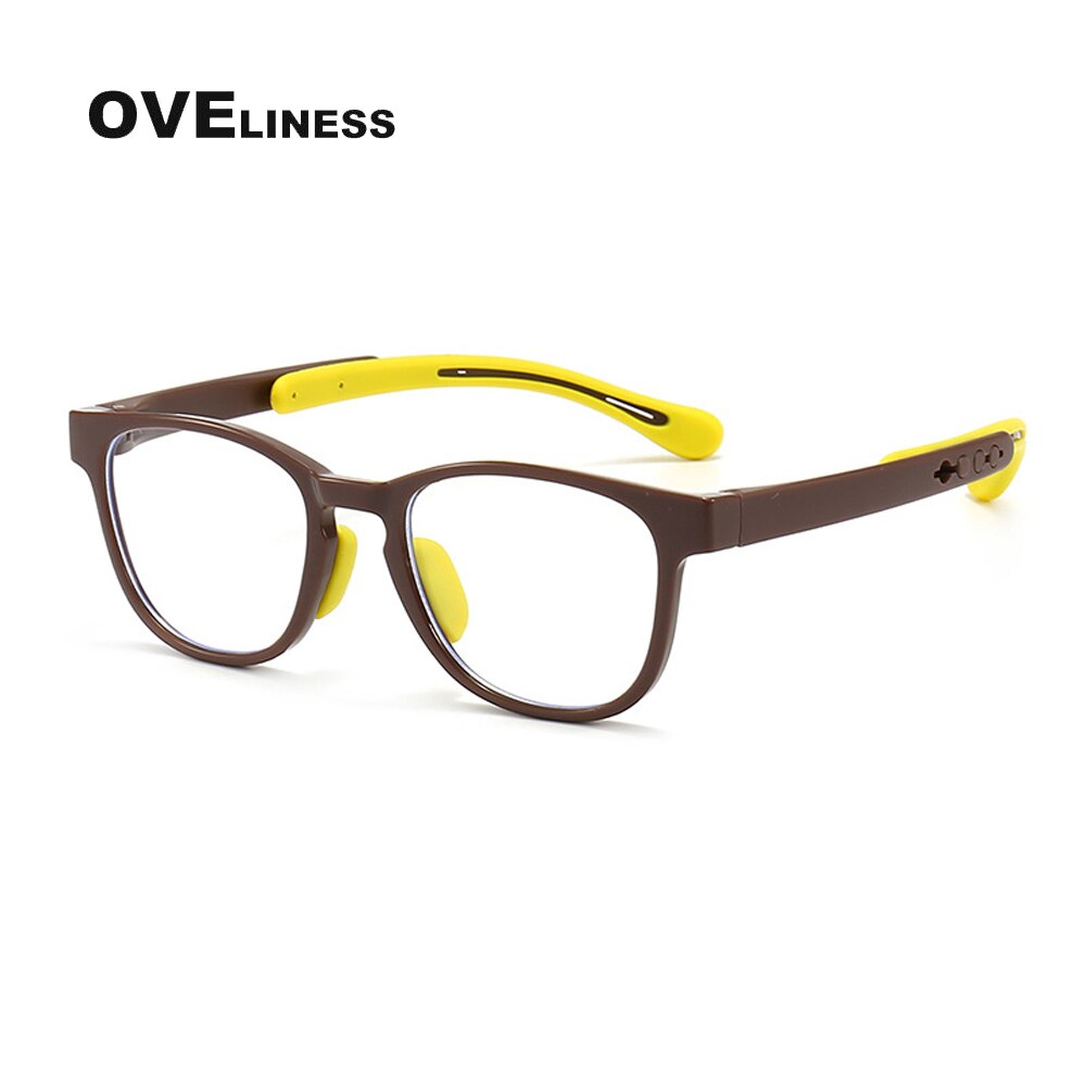 Oveliness Unisex Children's Full Rim Square Tr 90 Titanium Eyeglasses Oltrj06p Full Rim Oveliness coffee  