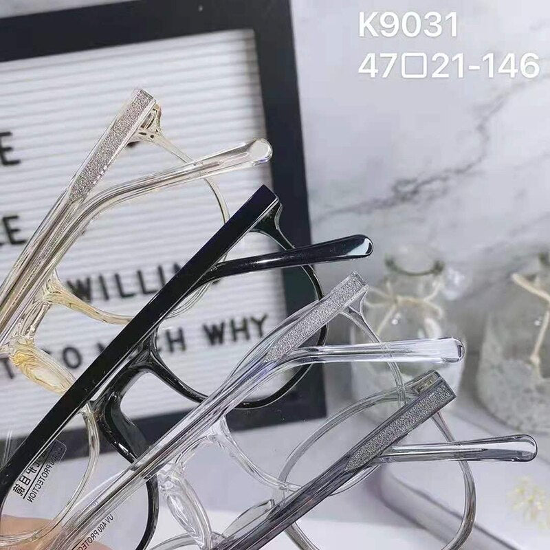 Unisex Full Rim Acetate Frame Eyeglasses Xy9031 Full Rim Bclear   