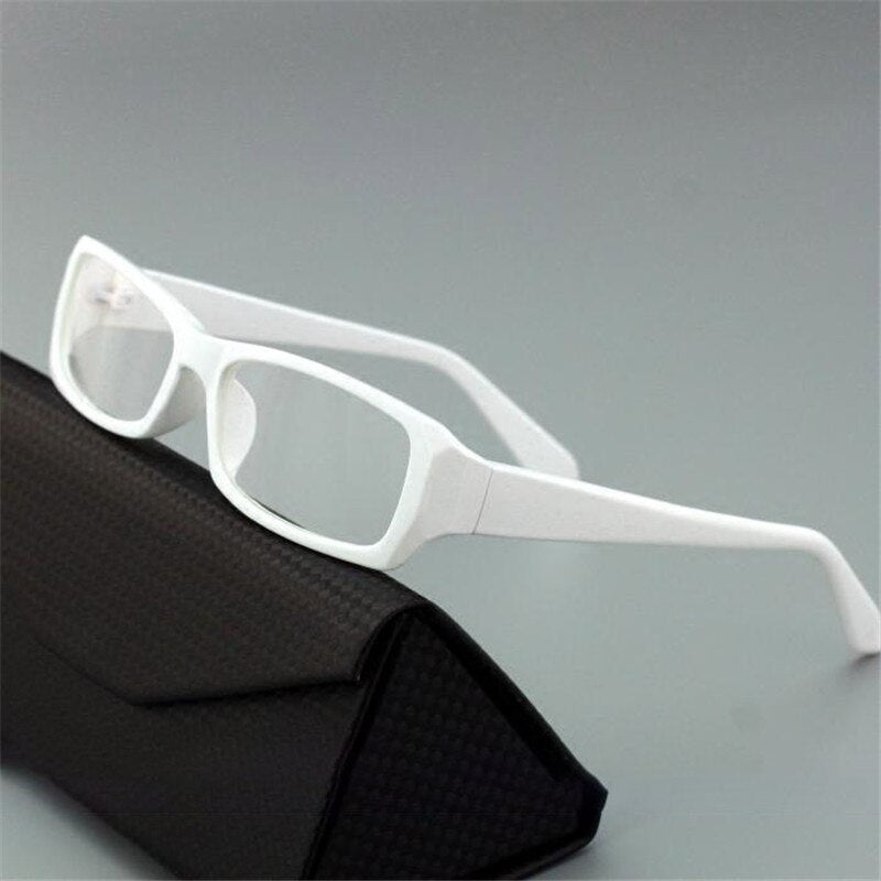 Unisex Reading Glasses Rectangular Lenses Plastic Frame Reading Glasses Vazrobe 0 white 