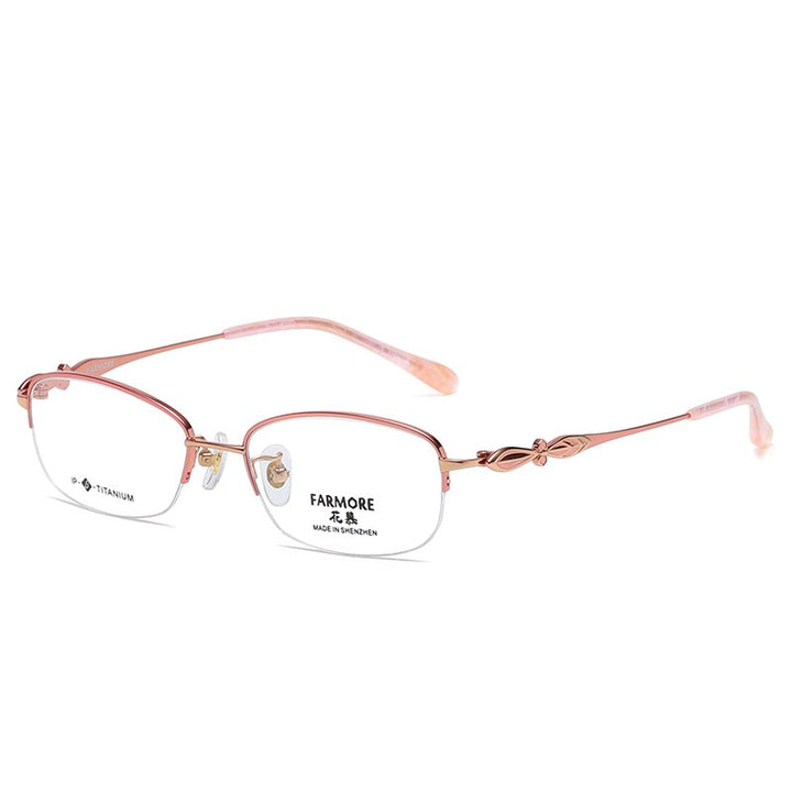 Reven Jate Women's Eyeglasses 6024 Titanium Semi Rim Frames Reven Jate   