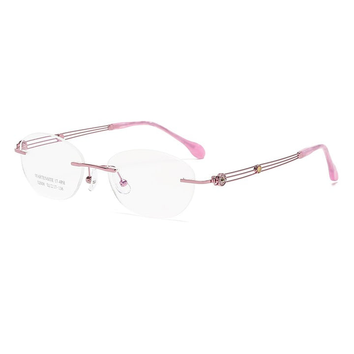 Zirosat 52008 Women's Eyeglasses Alloy Rimless Diamond Cutting Rimless Zirosat pink  