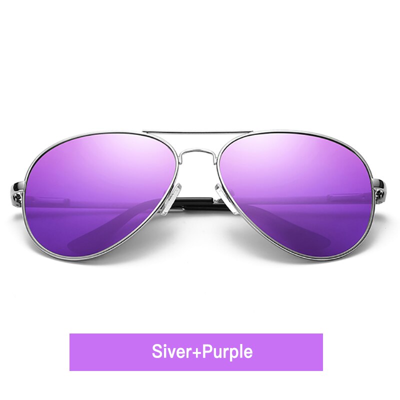 Aidien Unisex Alloy Aviation Myopic Lens Sunglasses Gold Night Vision Purple 6606 Sunglasses Aidien Purple 0 
