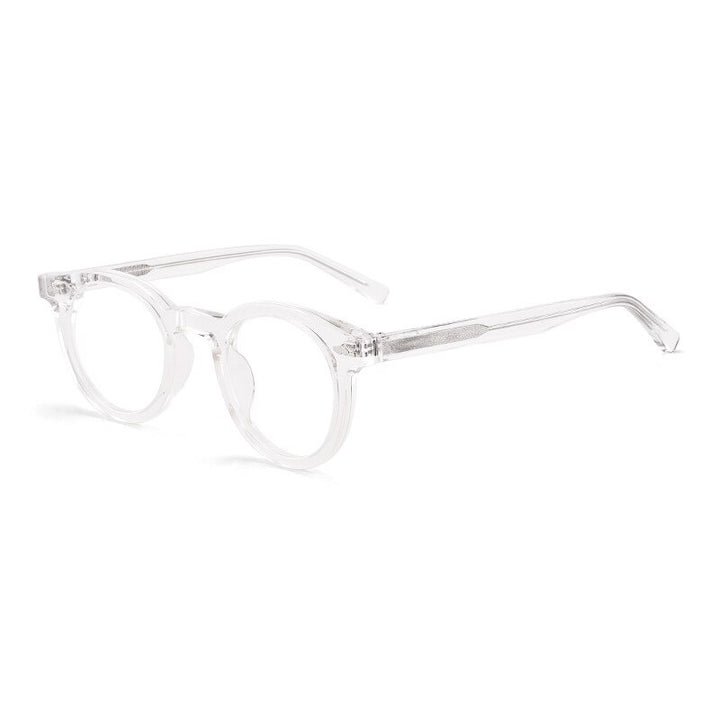 Aissuarvey Full Thick Round Horn Rim Acetate Frame Eyeglasses Unisex Frame Aissuarvey Eyeglasses TRANSPARENT  