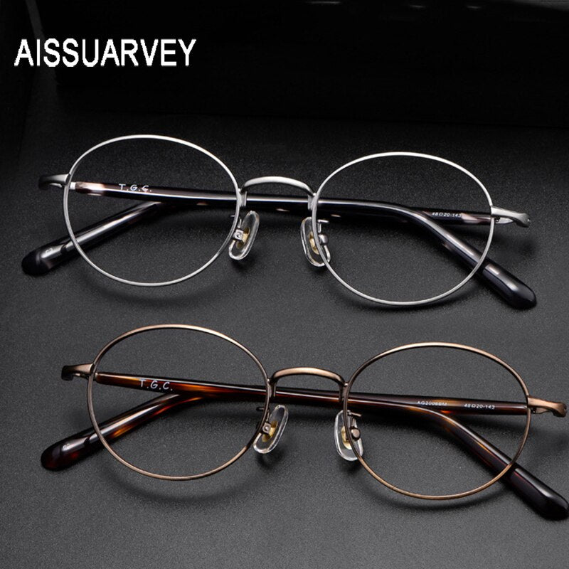 Aissuarvey Alloy Acetate Full Rim Round Frame Unisex Eyeglasses Full Rim Aissuarvey Eyeglasses   