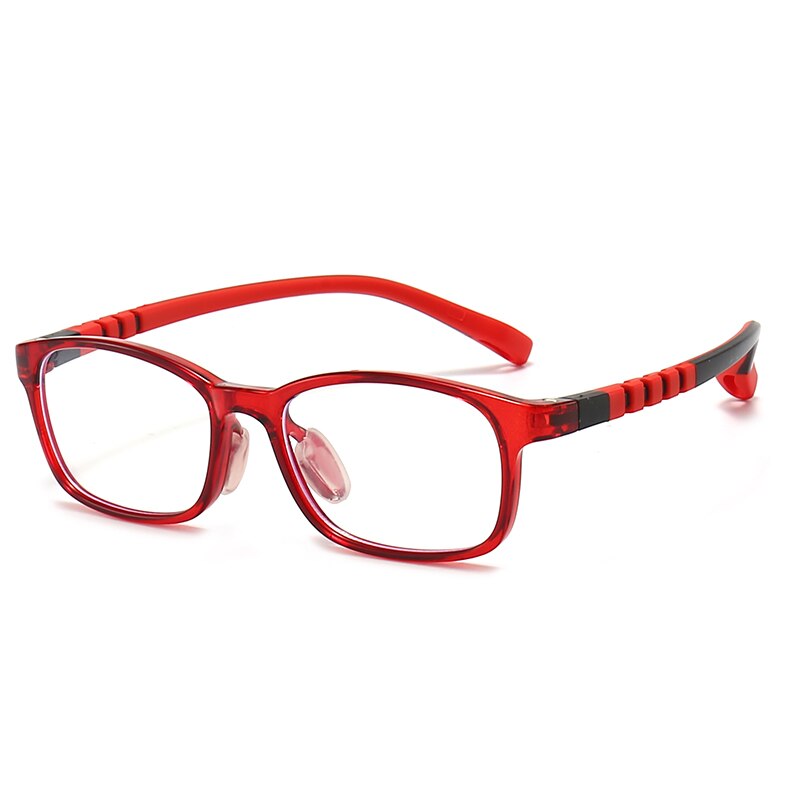 Oveliness Unisex Children's Full Rim Square Tr 90 Titanium Eyeglasses Trd107 Full Rim Oveliness c2 red  