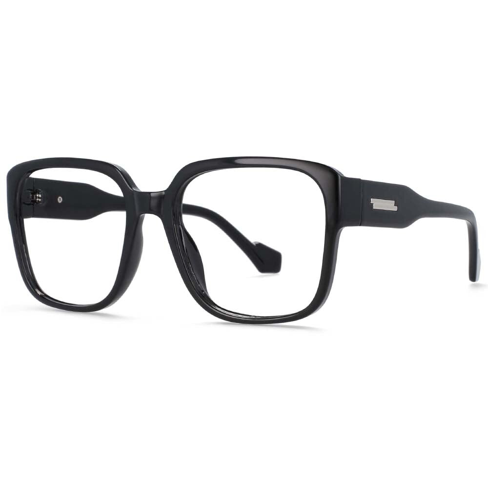 CCSpace Unisex Full Rim Oversized Square Resin Frame Eyeglasses 54014 Full Rim CCspace black  