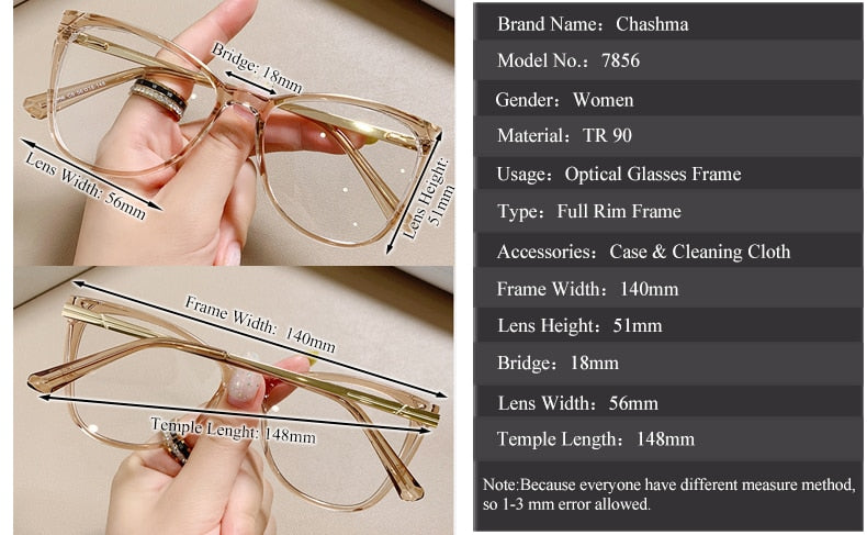 Women's Cat Eye TR90 Prescription Reading Glasses Full-rim Frame