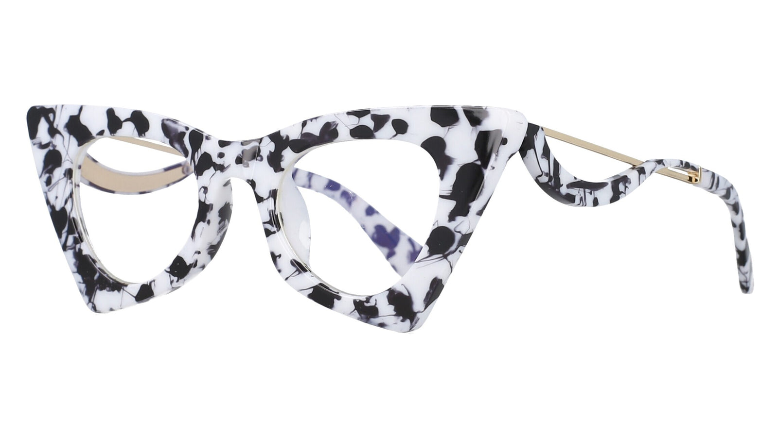 CCspace Women's Full Rim Cat Eye Resin Alloy Frame Eyeglasses 51094 Full Rim CCspace White leopard China 