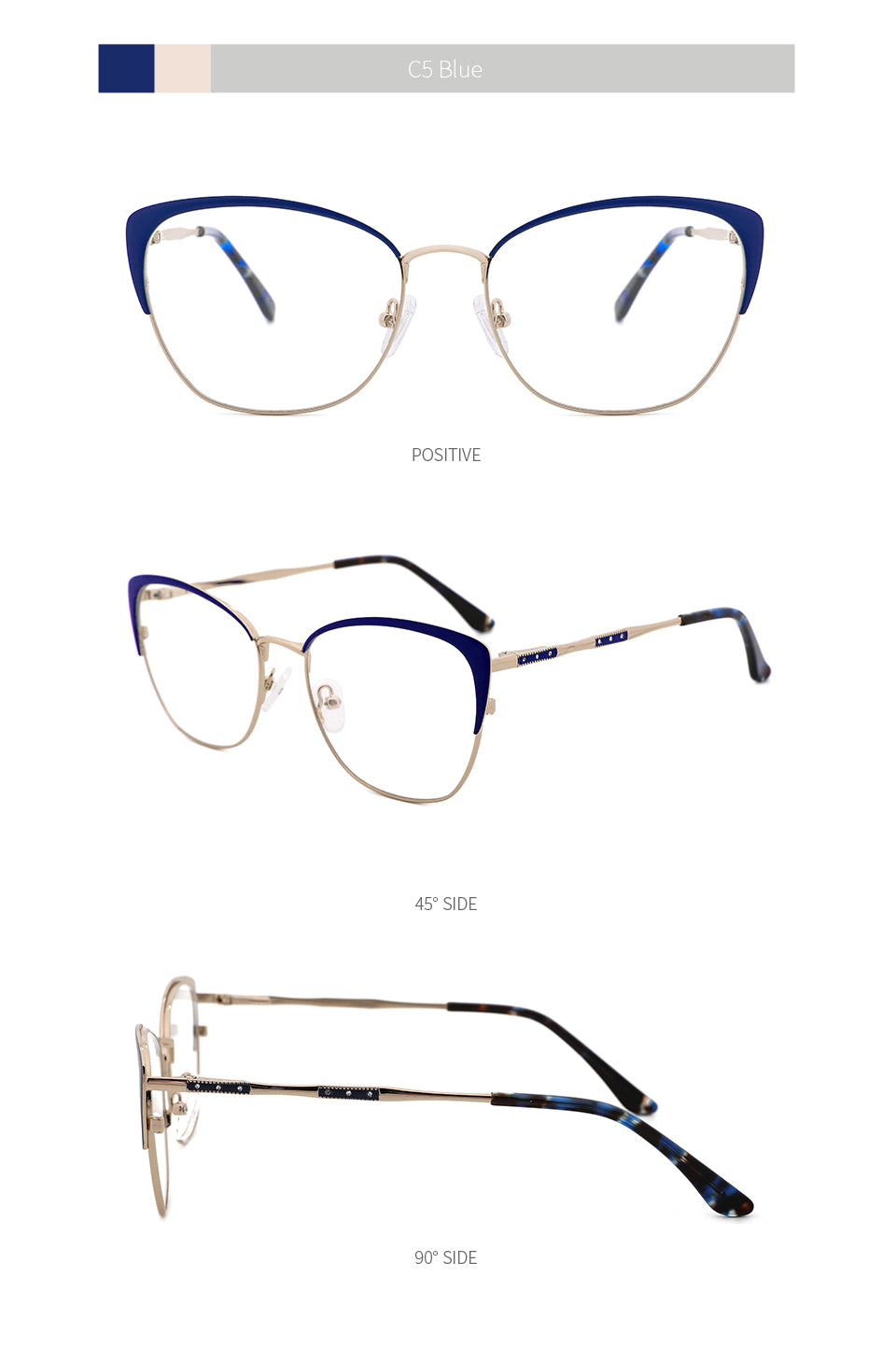 Kansept Women's Full Rim Cat Eye Stainless Steel Frame Eyeglasses Mg3390 Full Rim Kansept   