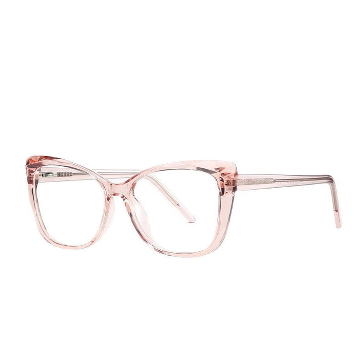 Women's Eyeglasses Cat Eye Frame Acetate 2001 Frame Chashma Transparent Pink  