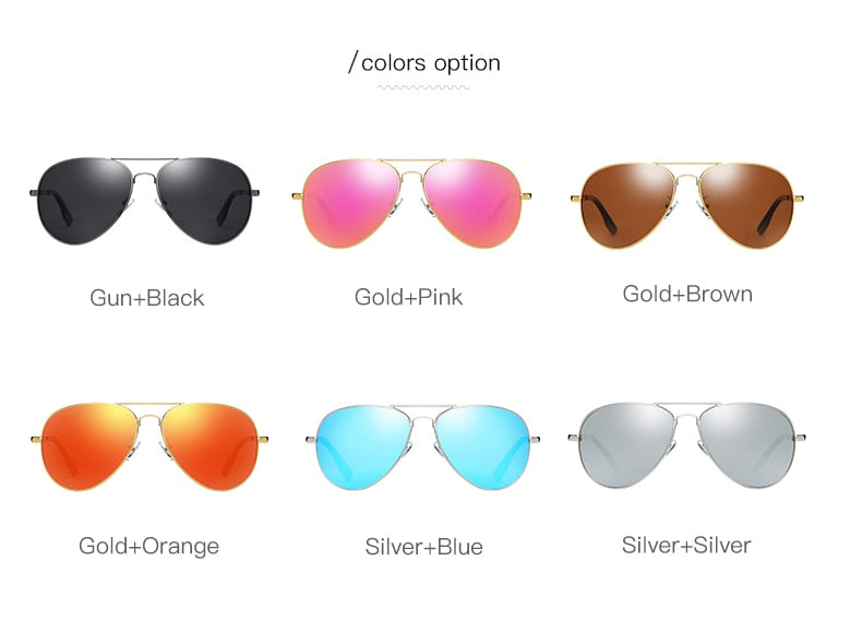 Aidien Unisex Alloy Aviation Myopic Lens Sunglasses Pink Silver Orange Green 6606 Sunglasses Aidien   