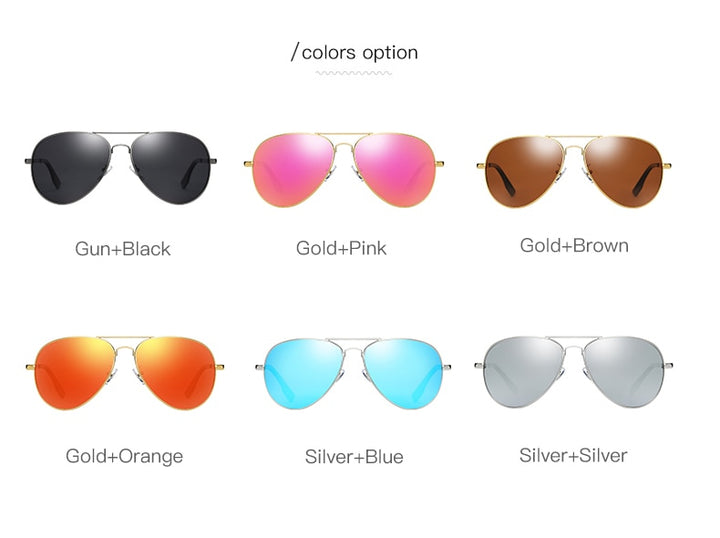 Aidien Unisex Alloy Aviation Myopic Lens Sunglasses Pink Silver Orange Green 6606 Sunglasses Aidien   