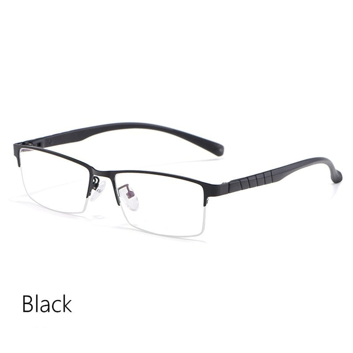 Yimaruili Men's Semi Rim Alloy Frame Eyeglasses 89033 Semi Rim Yimaruili Eyeglasses Black China 