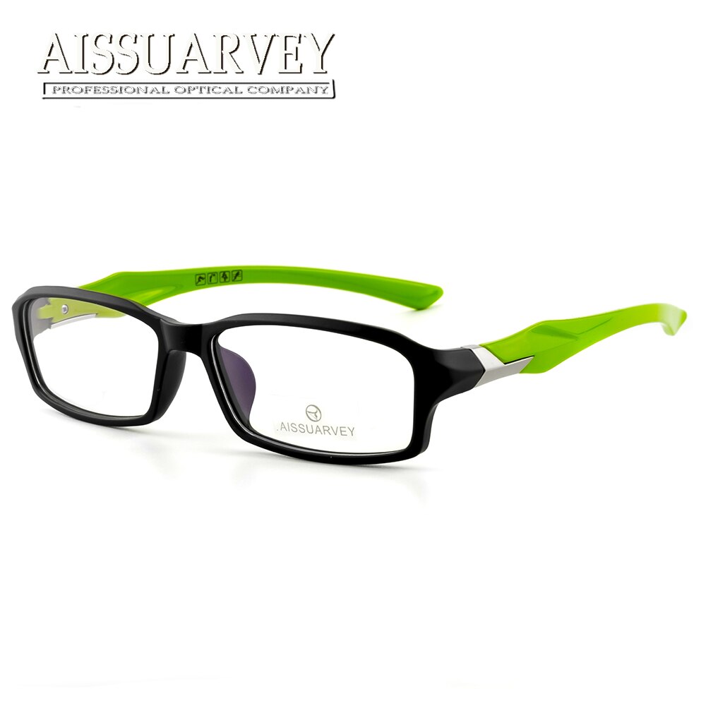 Aissuarvey Men's Full Rim Plastic Titanium Sport Frame Eyeglasses As6059 Sport Eyewear Aissuarvey Eyeglasses Black green  