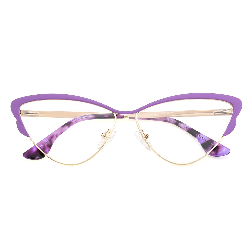Laoyehui Women's Eyeglasses Cat Eye Reading Glasses Ch8272 Reading Glasses Laoyehui 0 Purple 