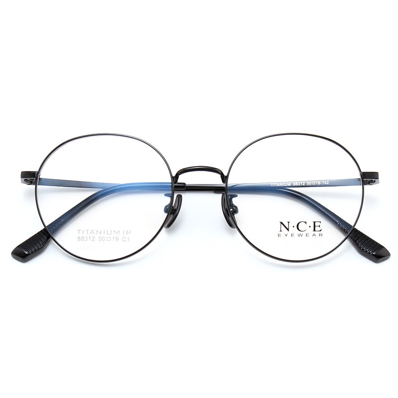 Unisex Round Full Rim Titanium Frame Eyeglasses Sc88312 Full Rim Bclear   