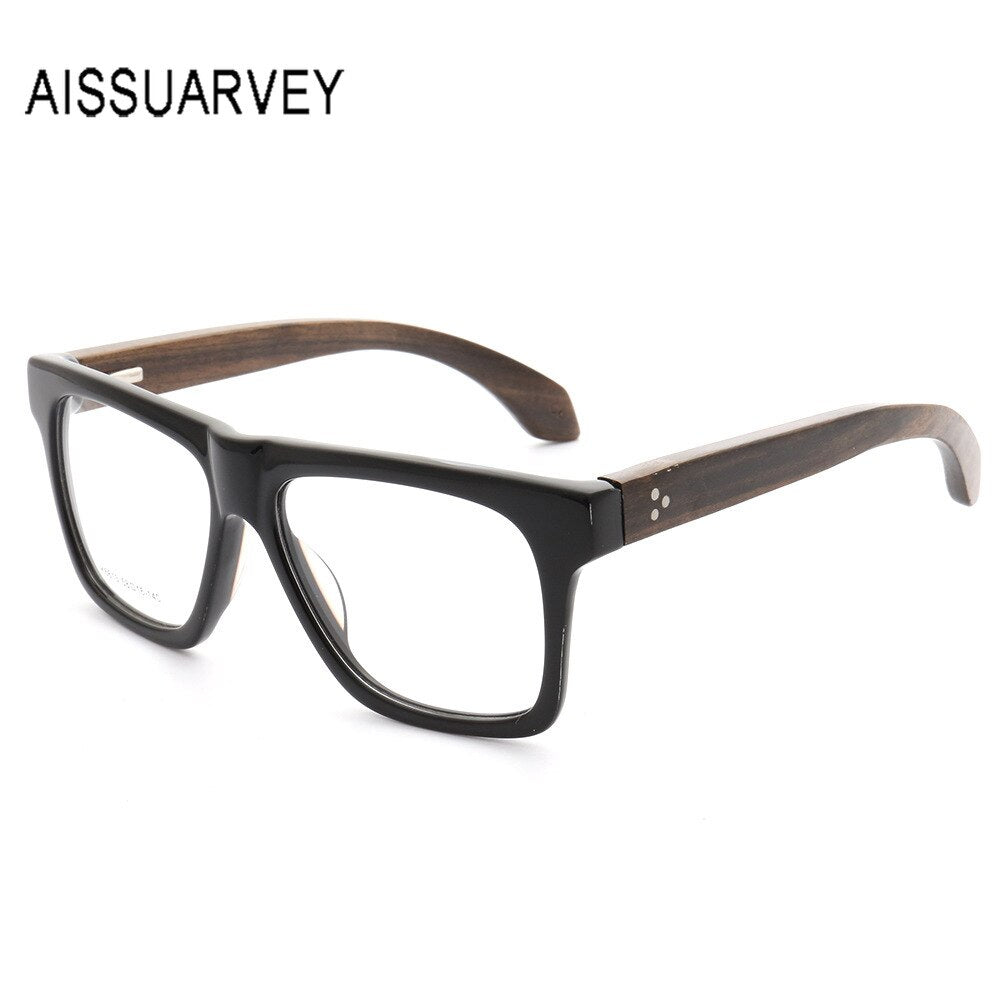 Aissuarvey Unisex Full Rim Rectangular Frame Wooden Eyeglasses K6613 Full Rim Aissuarvey Eyeglasses k6613-C6 CN 