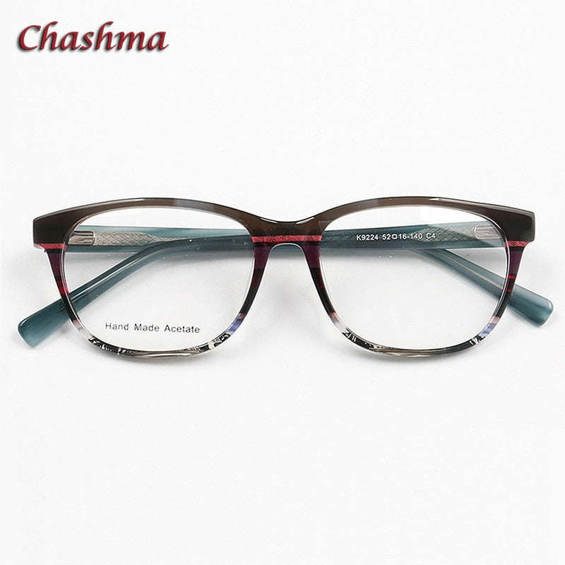 Chashma Ochki Unisex Full Rim Square Cat Eye Acetate Eyeglasses 9224 Full Rim Chashma Ochki C4  