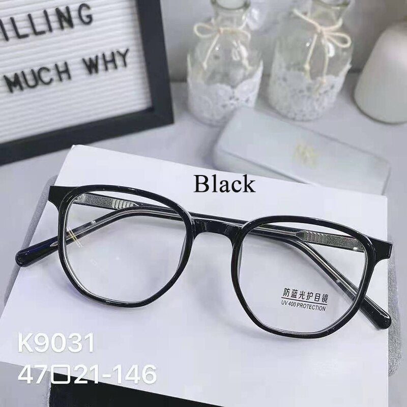 Unisex Full Rim Acetate Frame Eyeglasses Xy9031 Full Rim Bclear Black  