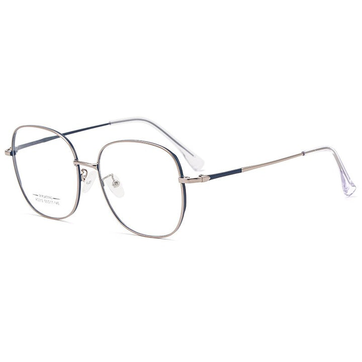 KatKani  Unisex Full Rim Square IP Plated Titanium Alloy Frame Eyeglasses Ac012 Full Rim KatKani Eyeglasses Blue Gun  
