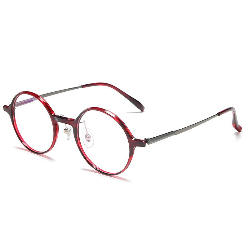Aissuarvey Full Round Rim Titanium Acetate Frame Eyeglasses Unisex Frame Aissuarvey Eyeglasses Wine Red  