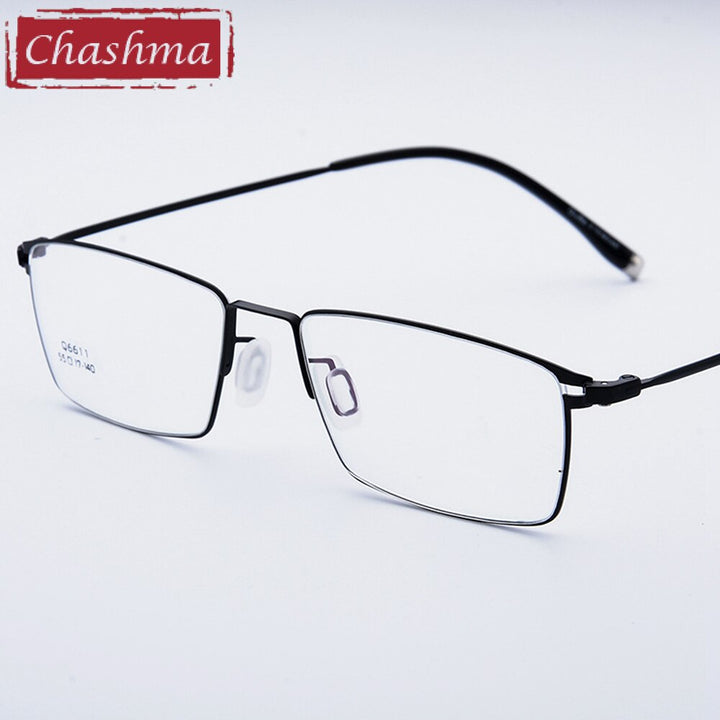 Chashma Ottica Men's Full Rim Square Titanium Alloy Eyeglasses 6611 Full Rim Chashma Ottica   