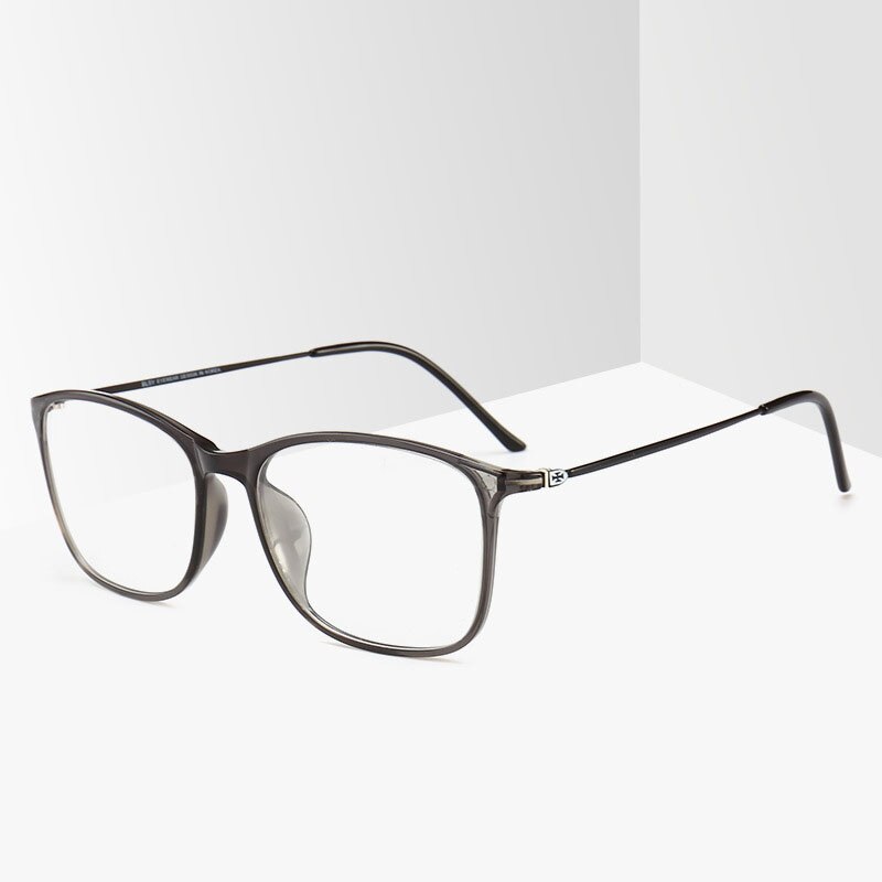 Unisex TR90 Square Full Rim Frame Eyeglasses 2215 Full Rim Bclear gray  