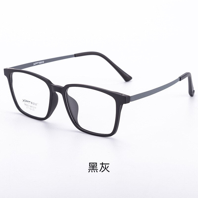 Unisex Full Rim Square Plastic Titanium Frame Eyeglasses Yy9822 Full Rim Bclear Black gray  