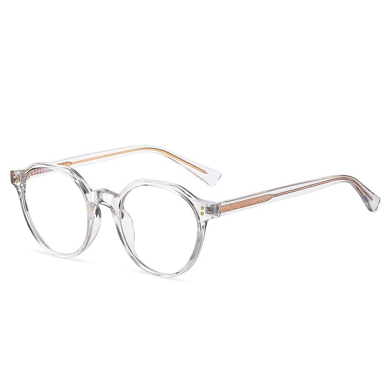 Unisex Eyeglasses Anti Blue Light Glasses Tr90 Round 2084 Anti Blue Gmei Optical C2 Transparent  