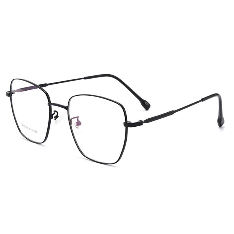 Hotony Unisex Full Rim Polygon Alloy Frame Spring Hinge Eyeglasses D889 Full Rim Hotony black  