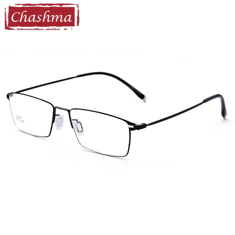 Chashma Ottica Men's Full Rim Square Titanium Alloy Eyeglasses 6611 Full Rim Chashma Ottica   