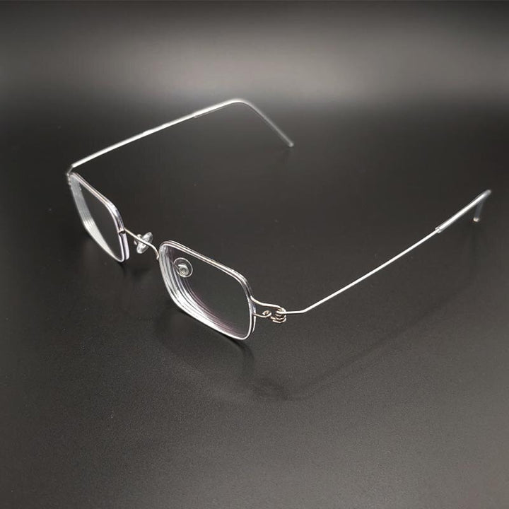 Unisex Handcrafted Screwless Rectangular Eyeglasses Customizable Lenses Frame Yujo   